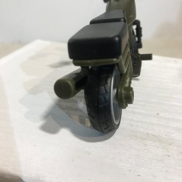 Pair Of Vintage Green Toy Military Motorcycles for Action Figures - Picture 12 of 15